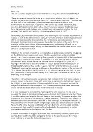 Should the Rich Help the Poor Essay?