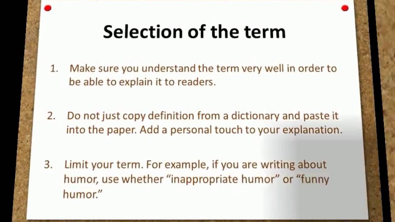 How to Explain a Definition in an Essay